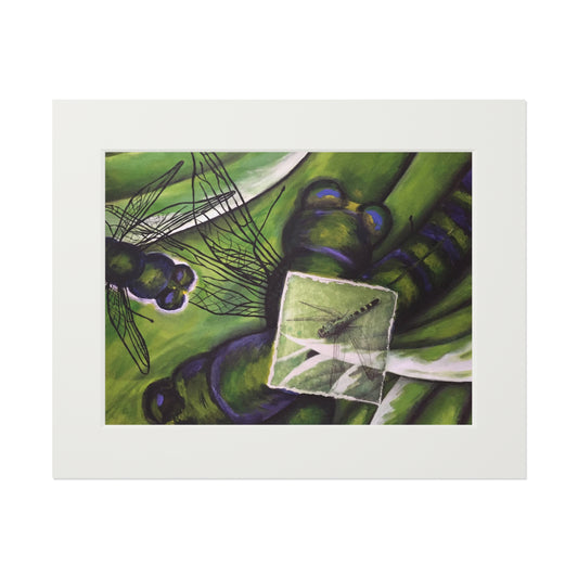 Double Exposure: Dragonfly Matted Fine Art Print