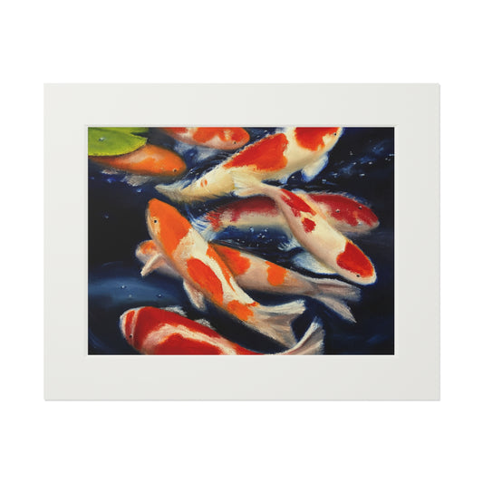 The Gathering (Koi) Matted Fine Art Print
