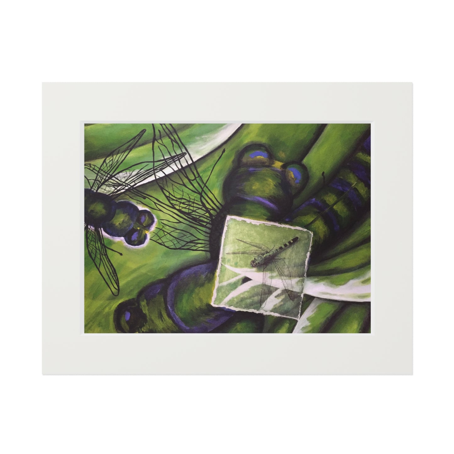 Double Exposure: Dragonfly Matted Fine Art Print
