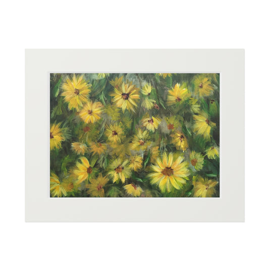 Field of Flowers: Helianthus Matted Fine Art Print
