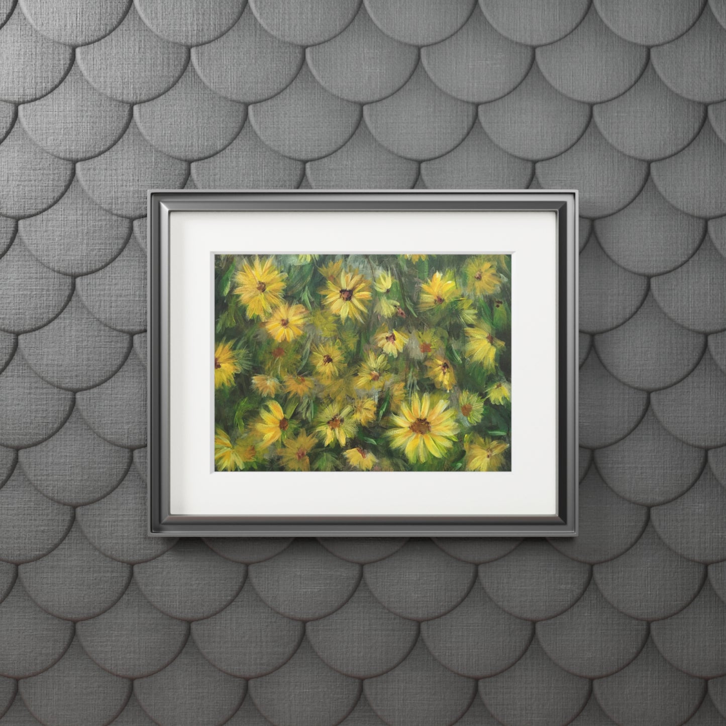 Field of Flowers: Helianthus Matted Fine Art Print