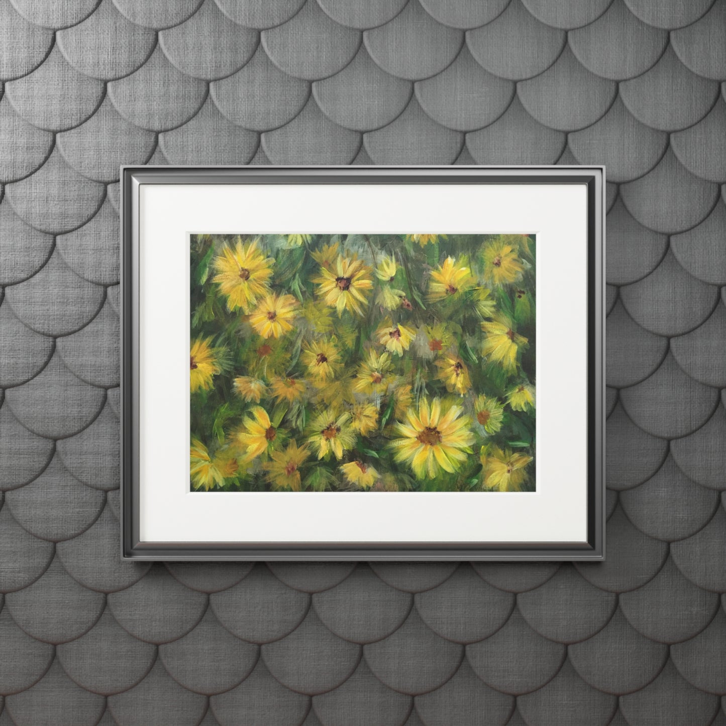 Field of Flowers: Helianthus Matted Fine Art Print