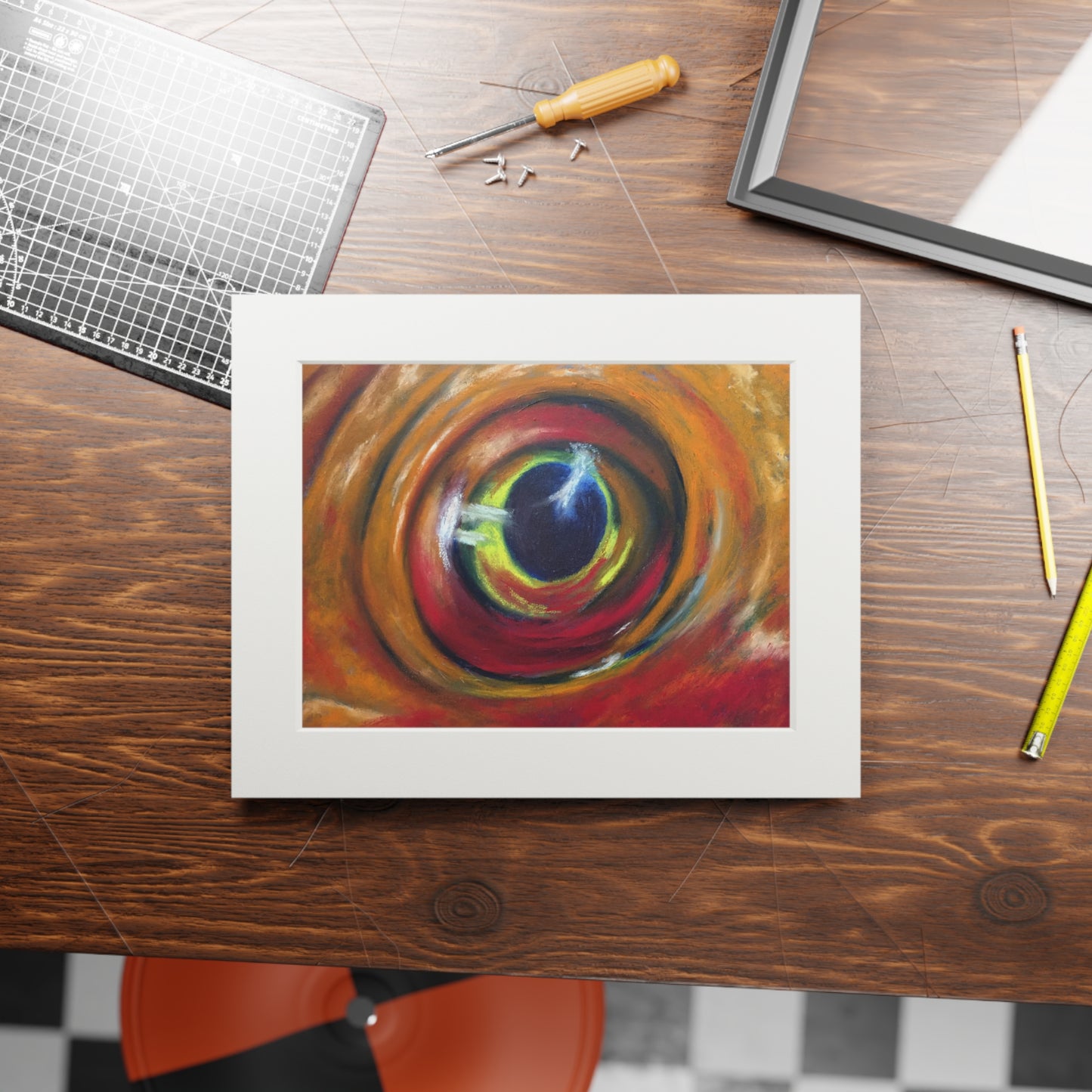Eye of the Current I Matted Fine Art Print