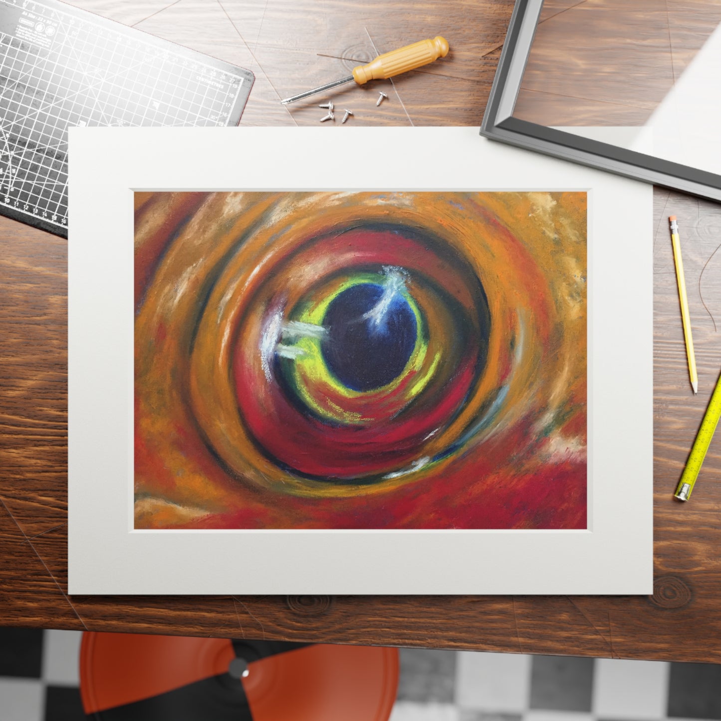 Eye of the Current I Matted Fine Art Print