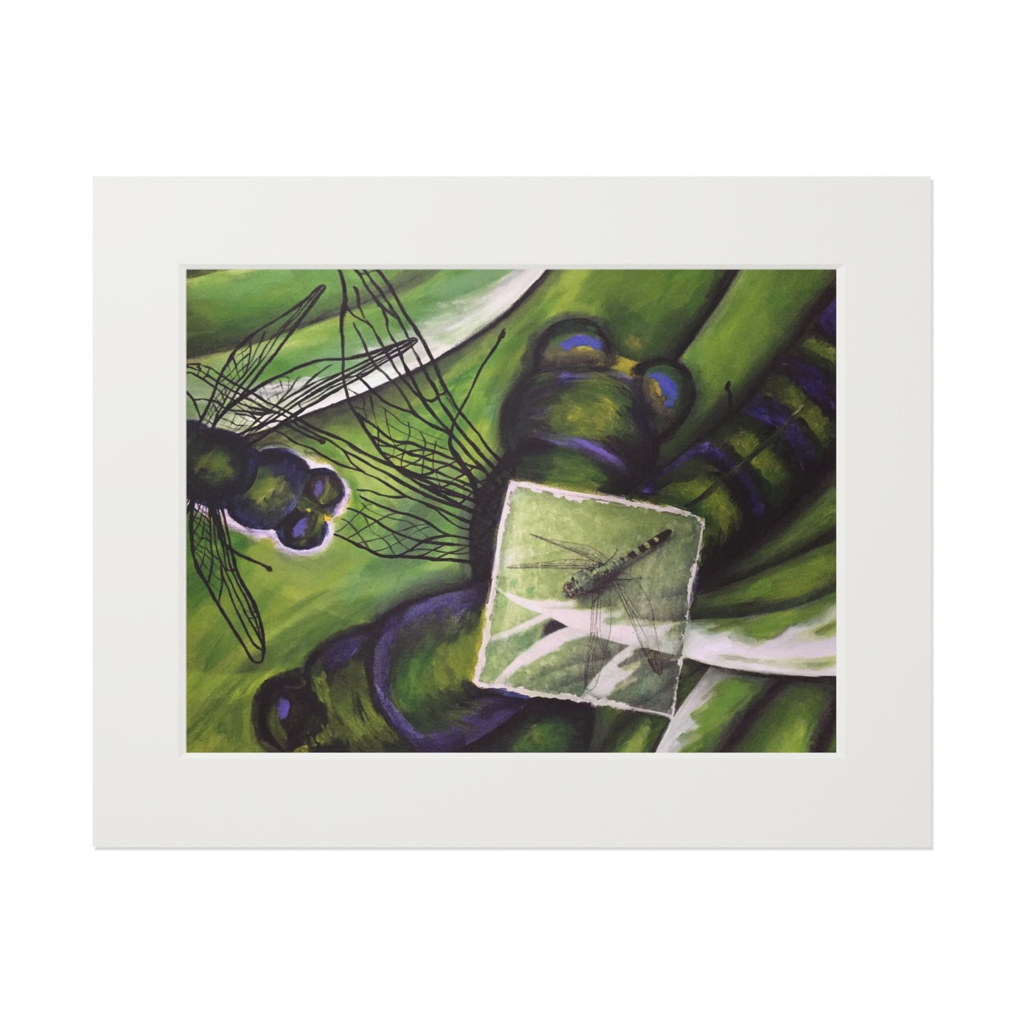 Double Exposure: Dragonfly Matted Fine Art Print