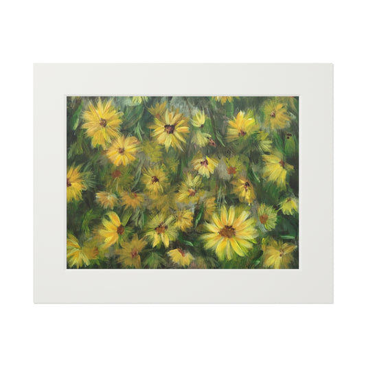 Field of Flowers: Helianthus Matted Fine Art Print