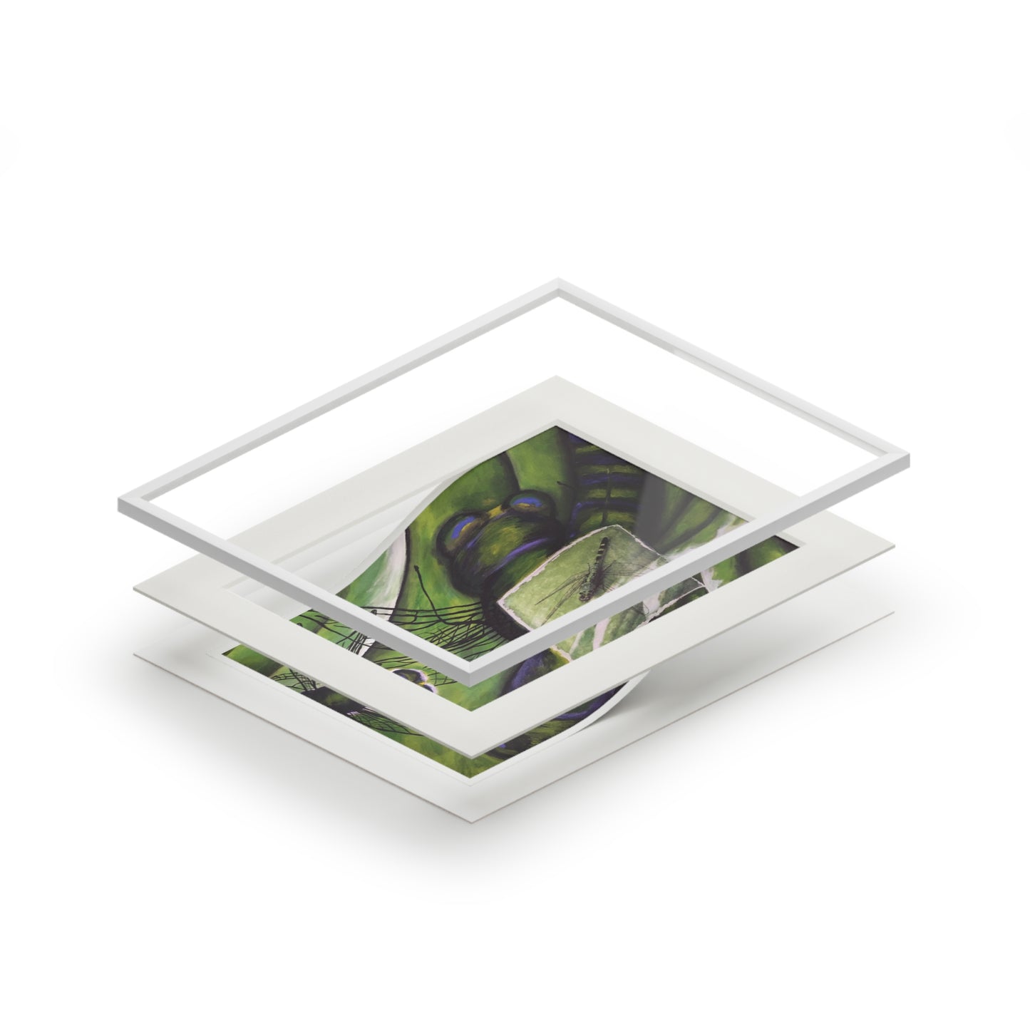 Double Exposure: Dragonfly Matted Fine Art Print
