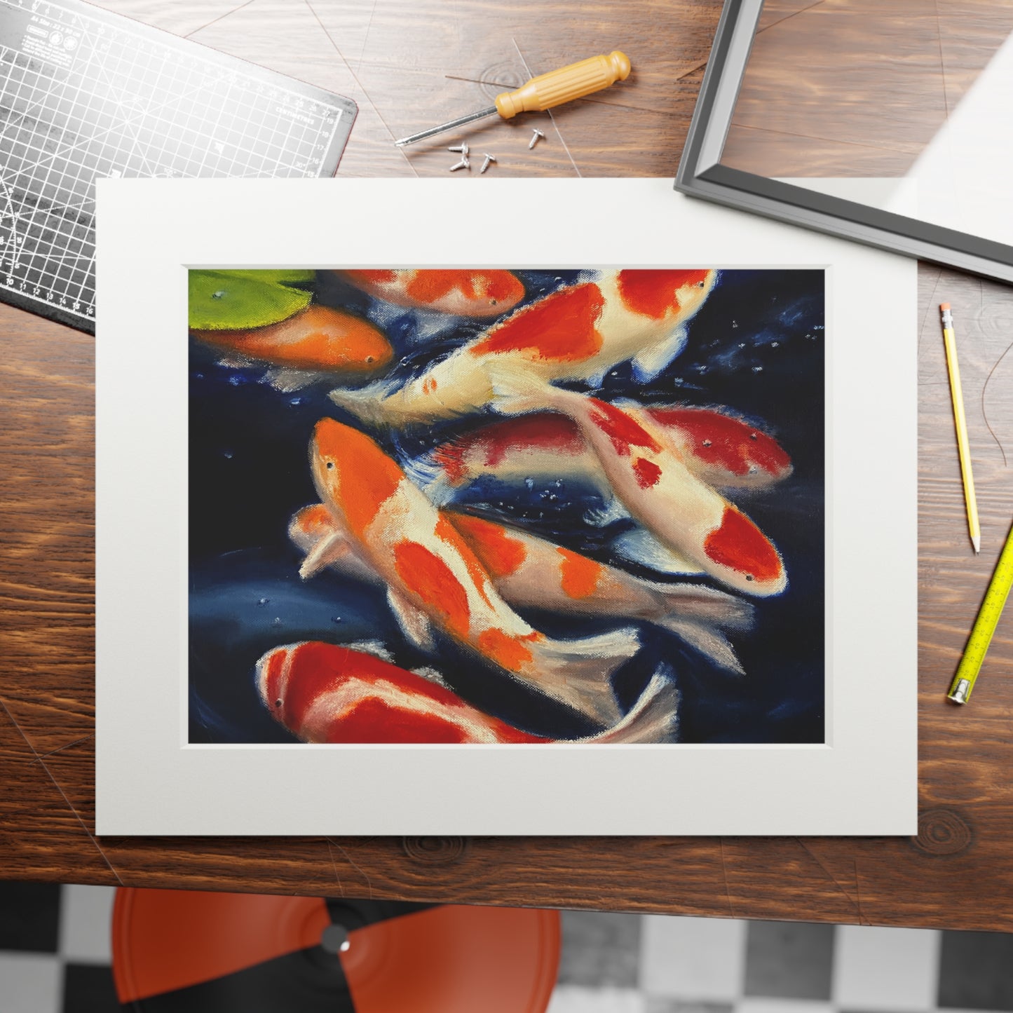 The Gathering (Koi) Matted Fine Art Print